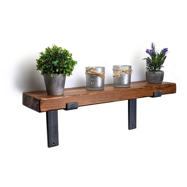 Maryvonne Oak Bracket Shelf with Reclaimed Wood Union Rustic Finish: Antique Grey, Size: 24cm H x 30cm W x 22cm D on Productcaster.