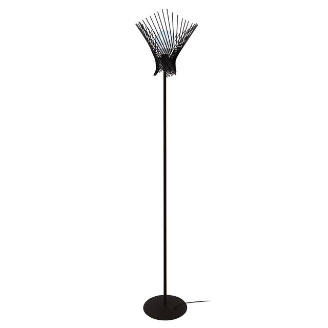 Mercoledi 170cm Torchiere Ebern Designs Base Finish: Black, Shade Colour: Black on Productcaster.