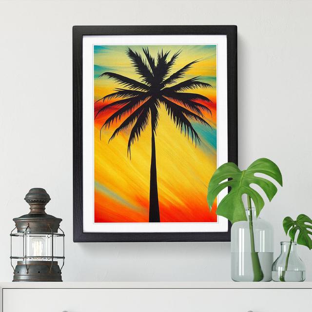 Palm Tree Crayon Vol.1 - Print Bay Isle Home Size: 46cm H x 34cm W x 2cm D, Frame Option: Walnut on Productcaster.