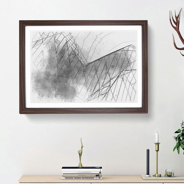 Architecture Sketch Vol.6 in Abstract - Picture Frame Graphic Art Print East Urban Home Frame Option: Walnut Framed, Size: 48cm H x 65cm W x 2cm D on Productcaster.