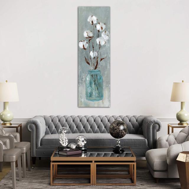 Stalks Of Cotton II by Carol Robinson - Panoramic Print on Canvas Brayden Studio Format: Wrapped Canvas, Size: 91.44cm H x 30.48cm W x 1.91cm D on Productcaster.