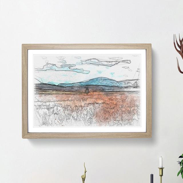 Lone Tree in Montana - Picture Frame Graphic Art Print East Urban Home Size: 45cm H x 63cm W x 2cm D, Frame Option: Oak Framed on Productcaster.