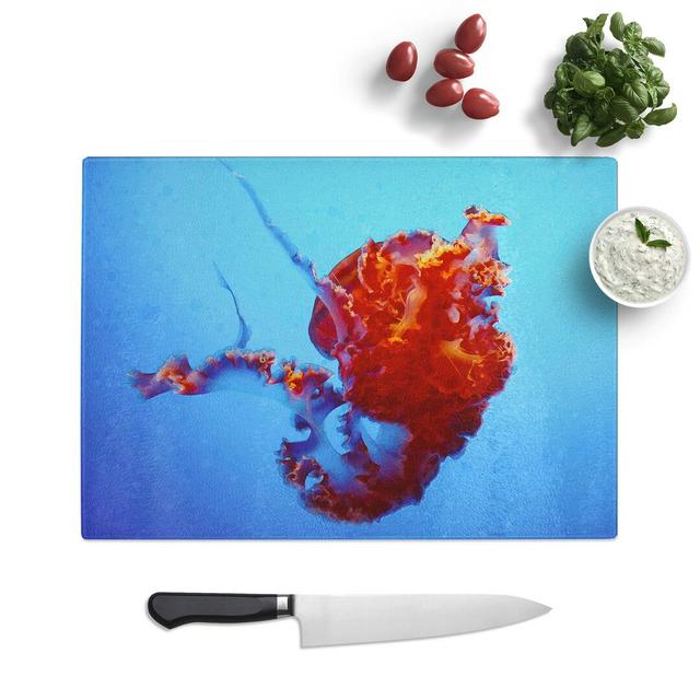 Tempered Glass Beauty of the Jellyfish Chopping Board East Urban Home Size: 28.5 cm W x 20 cm L on Productcaster.