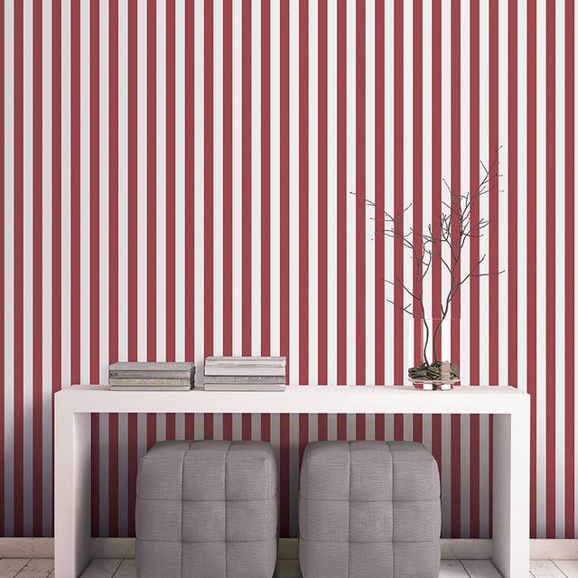 Dristy 10m x 52.8cm Matte Wallpaper Roll Ebern Designs Colour: Red on Productcaster.