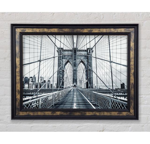 Silver Brooklyn Bridge - Single Picture Frame Art Prints Bright Star Size: 84.1cm H x 142.2cm W x 8cm D on Productcaster.