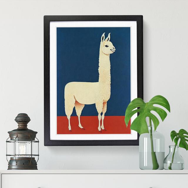 Llama Painting Soviet Art - Single Picture Frame Print Isabelle & Max Size: 46cm H x 34cm W x 2cm D, Frame Option: Walnut on Productcaster.