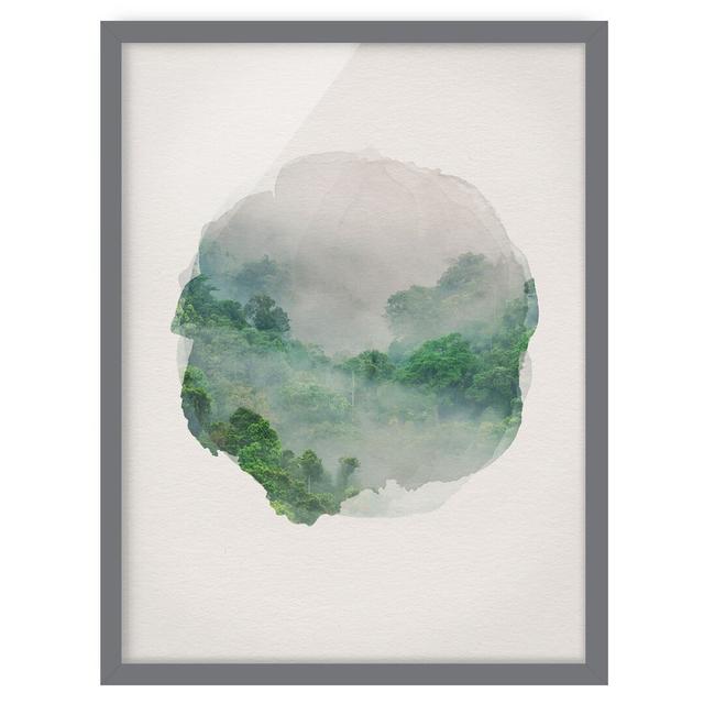 Watercolour - Jungle in the Mist - Picture Frame Photograph Union Rustic Size: 55cm H x 40cm W x 2cm D, Framed Option: Grey Framed on Productcaster.