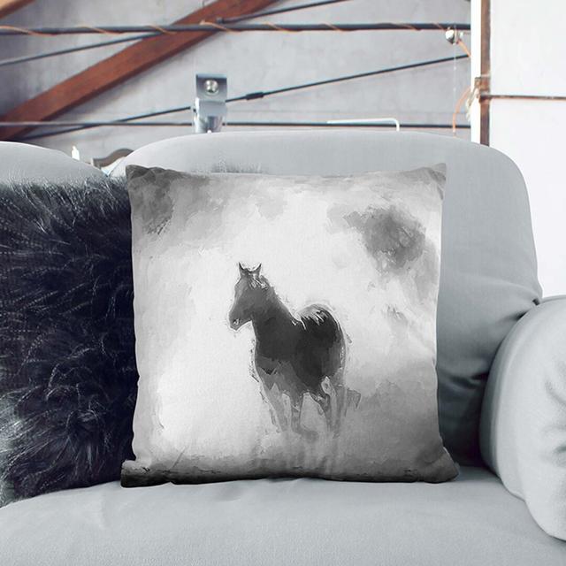 Horses in Abstract Cushion with Filling East Urban Home Backing Colour: Black, Size: 40cm H x 40cm W x 15cm D on Productcaster.