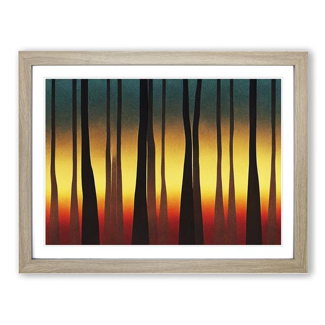 Art Deco Forest Vol.4 - Picture Frame Graphic Art Alpen Home Size: 46cm H x 64cm W , Frame Colour: Beige on Productcaster.