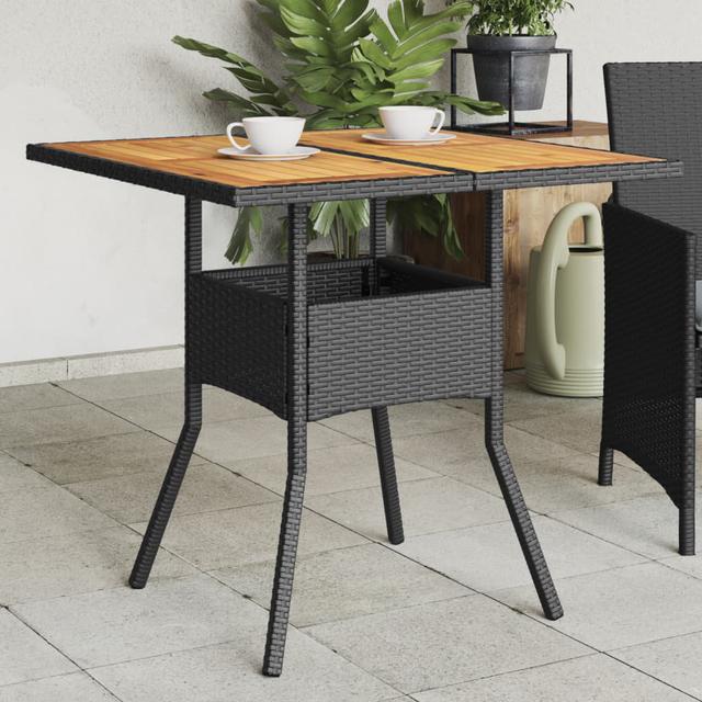 Anaiah Square 80cm L Outdoor Bistro Table Marlow Home Co. Table Base Colour: Black on Productcaster.