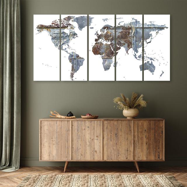 Leinwandbild World Map Abstract Williston Forge Größe: 40 cm x 100 cm on Productcaster.