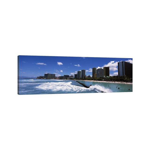 Buildings At The Waterfront, Waikiki Beach, Honolulu, Oahu, Hawaii, USA Highland Dunes Size: 60.96cm H x 182.88cm W x 3.81cm D on Productcaster.