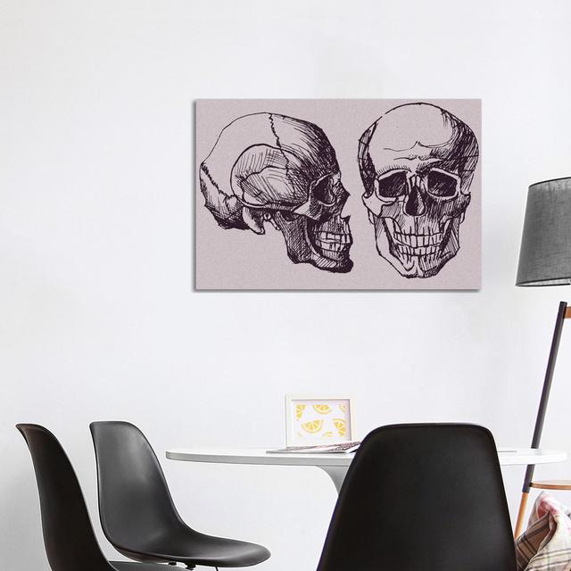 Skull by Kateryna Bortsova - Wrapped Canvas Art Prints Happy Larry Size: 66.04cm H x 101.6cm W x 2cm D on Productcaster.