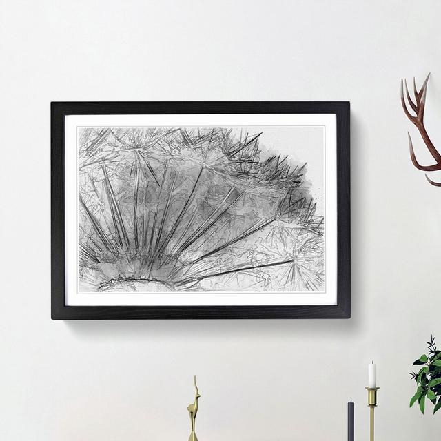 Dandelion Seed Sketch in Abstract - Picture Frame Graphic Art Print East Urban Home Size: 48cm H x 65cm W x 2cm D, Frame Option: Black Framed on Productcaster.