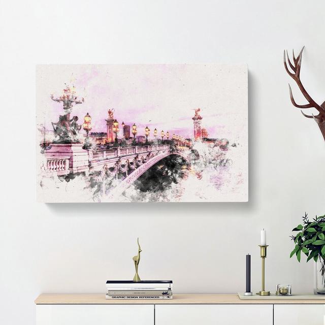 Pont Alexandre III Bridge In Paris France - Wrapped Canvas Print East Urban Home Size: 40cm H x 60cm W x 3cm D on Productcaster.