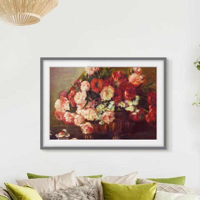 Gerahmtes Poster Still Life with Peonies von Auguste Renoirs ClassicLiving Maße: 30 cm H x 40 cm B x 2 cm T, Rahmenauswahl: Grau gerahmt on Productcaster.