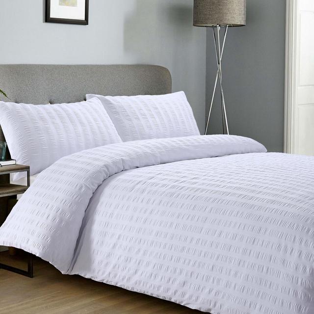 Bussell Cotton Blend, Polyester Solid Colour Duvet Cover Set with Pillowcases George Oliver Size: King Duvet Cover + 2 Standard Pillowcases, Colour: W on Productcaster.