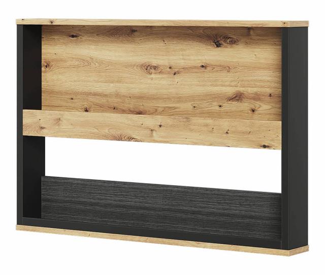 Stylish Oak Artisan & Black Matt Wall Shelf W92cm - Modern Display Solution (Set of 2) Alpen Home on Productcaster.