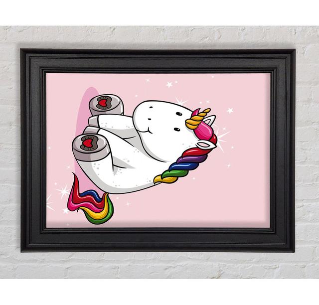 Unicorn Love - Single Picture Frame Art Prints Zoomie Kids Size: 141.4cm H x 100cm W x 8cm D on Productcaster.