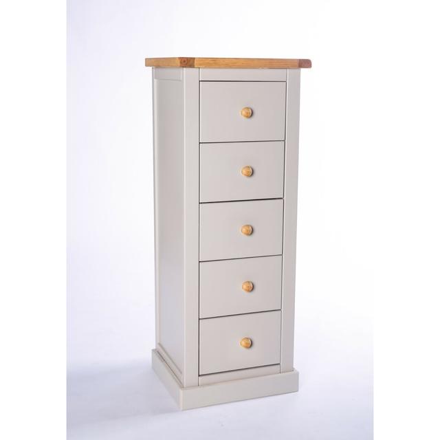 Engelhardt 5 Drawer 45Cm W Chest Brambly Cottage Knob Colour: Wood, Base Colour: Grey/White on Productcaster.