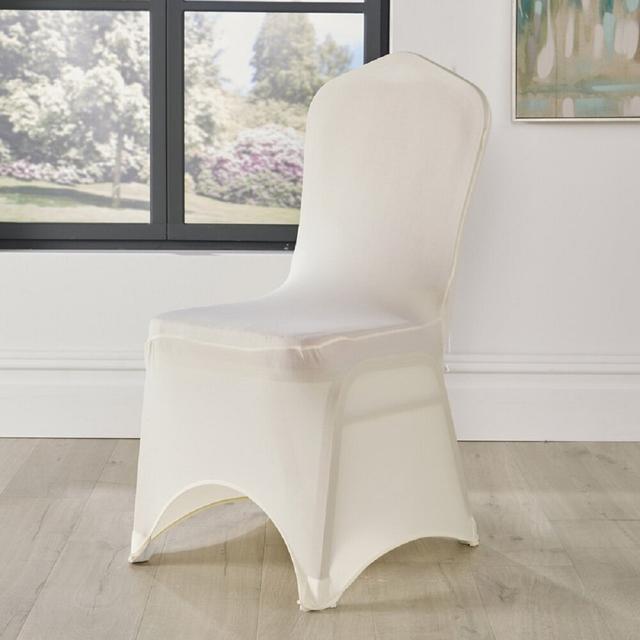 Spandex Arched Front Patio Chair Cover (Set of 10) 17 Stories Colour: Cream on Productcaster.