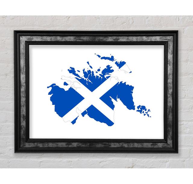 Gerahmtes Leinwandbild Scottish Flag Over Map 1 Haus am Meer Größe: 29,7 cm H x 42 cm B on Productcaster.