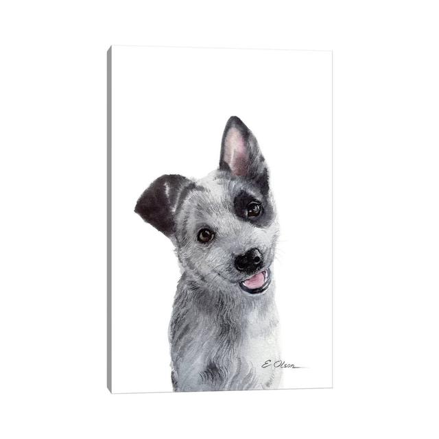 Blue Heeler Puppy - Wrapped Canvas Painting ClassicLiving Size: 66.04cm H x 45.72cm W x 1.91cm D on Productcaster.