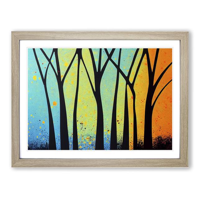 Appealing Abstract Forest - Picture Frame Graphic Art Alpen Home Size: 46cm H x 64cm W x 2cm D, Frame Colour: Oak Framed on Productcaster.