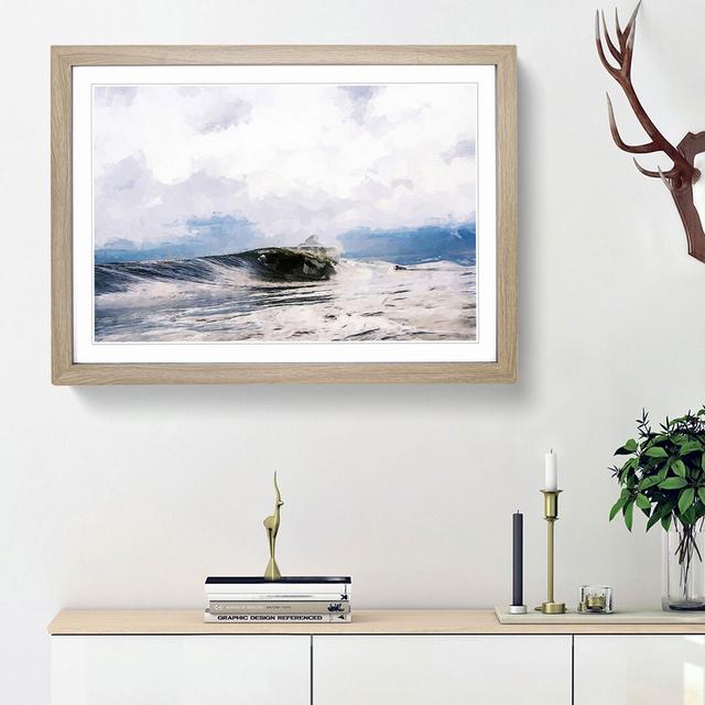 Surfing in New York in Abstract - Picture Frame Graphic Art Print East Urban Home Size: 62cm H x 87cm W x 2cm D, Frame Option: Oak Framed on Productcaster.