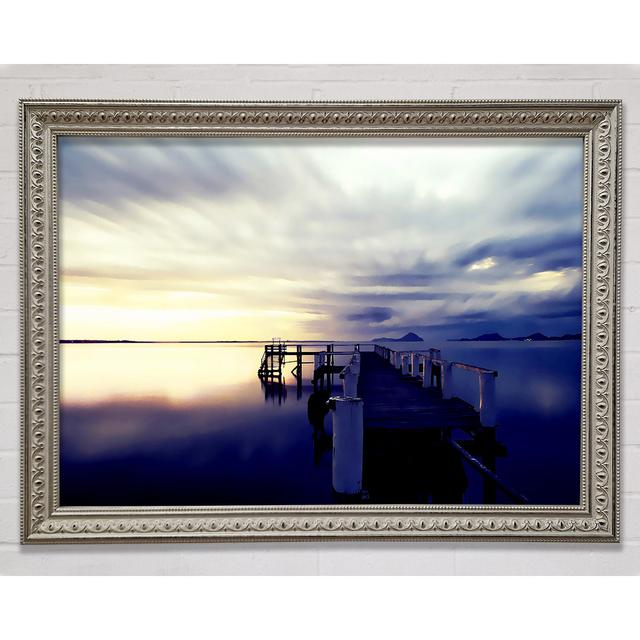 Stunning River Jetty Sunrise Framed Print Highland Dunes Size: 21cm H x 29.7cm W on Productcaster.