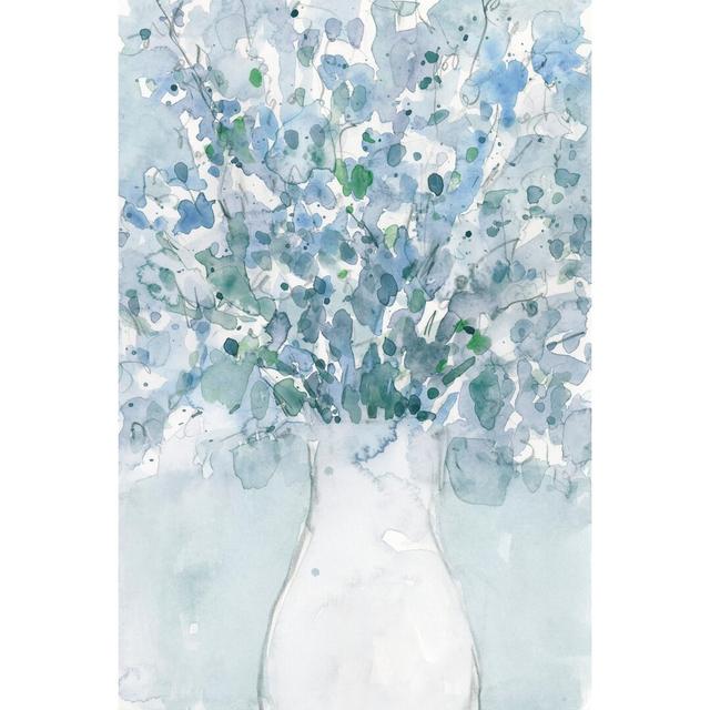 Powder Blue Arrangement in Vase II by Samuel Dixon - Wrapped Canvas Painting Rosalind Wheeler Size: 30cm H x 20cm W x 3.8cm D on Productcaster.