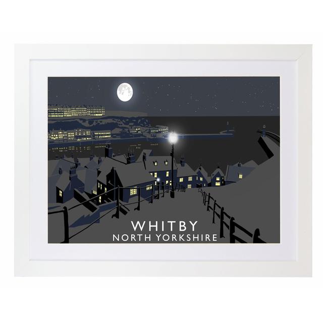 Whitby Night by Richard O'Neil - Picture Frame Graphic Art Print on Paper East Urban Home Format: White Wood Frame, Size: 33.5 cm H x 43.5 cm W x 2.2 on Productcaster.