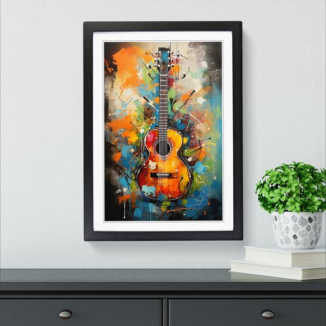 Guitar Gestural - Single Picture Frame Print on Wood Marlow Home Co. on Productcaster.