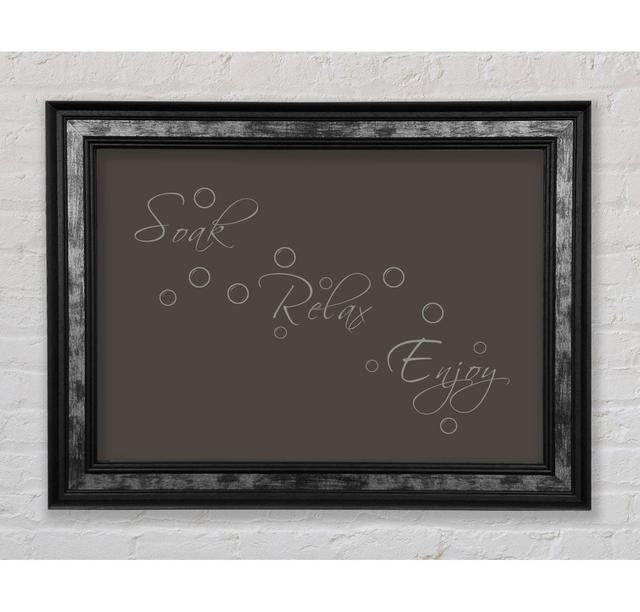 Bathroom Quote Soak Relax Enjoy Pink Framed Print Bright Star Colour: Chocolate, Size: 21cm H x 42cm W on Productcaster.