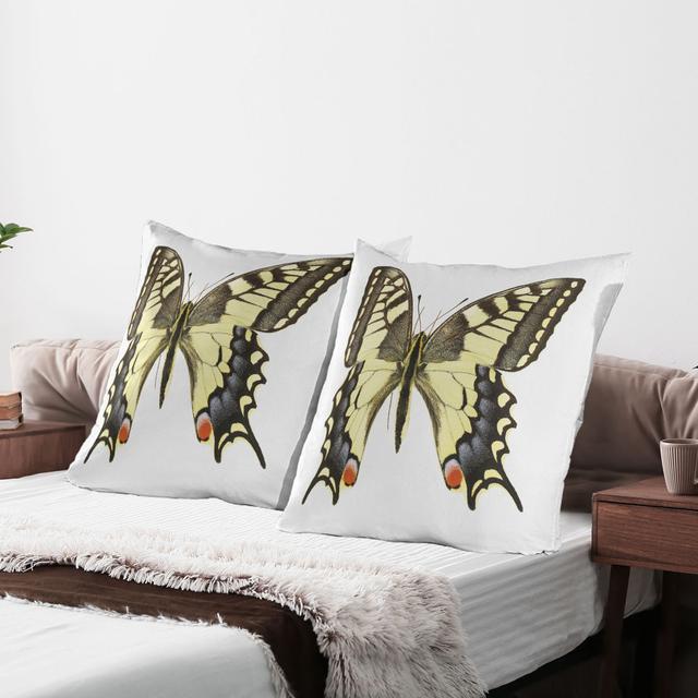 Kissenbezug Packung mit 2, Old Papilio, Gelb Braun Schwarz (Set of 2) East Urban Home on Productcaster.