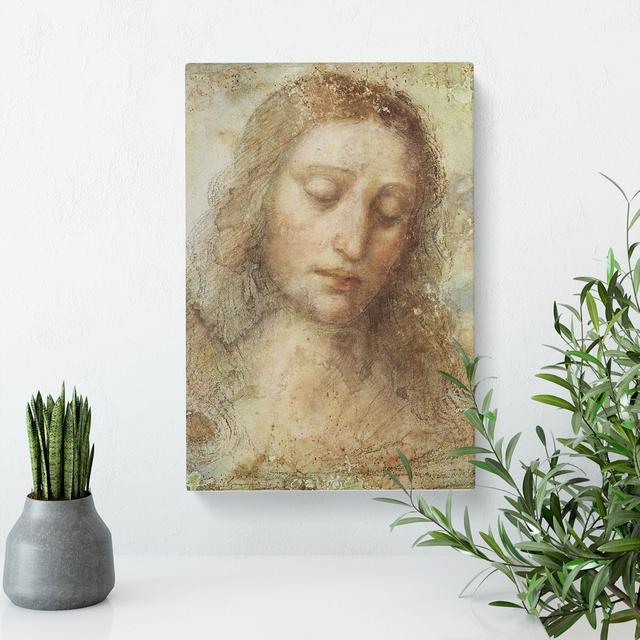 Head Of Christ by Leonardo Da Vinci - Wrapped Canvas Painting East Urban Home Size: 76cm H x 50cm W x 3cm D on Productcaster.