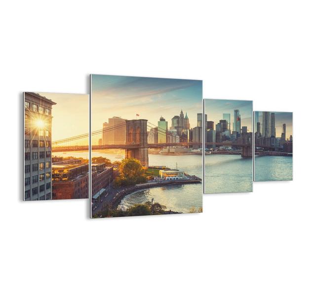 Urban Dawn - 4 Piece Unframed Photograph Print Set on Glass Latitude Run Size: 90cm H x 160cm W x 1.8cm D on Productcaster.