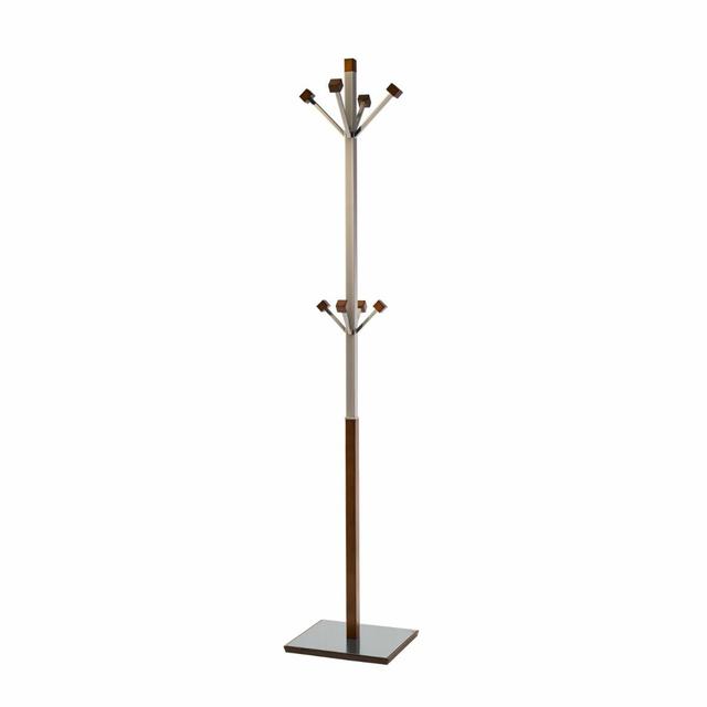 Fressia Solid Wood Freestanding 8 - Hook Coat Rack Ebern Designs Colour: Mogano on Productcaster.