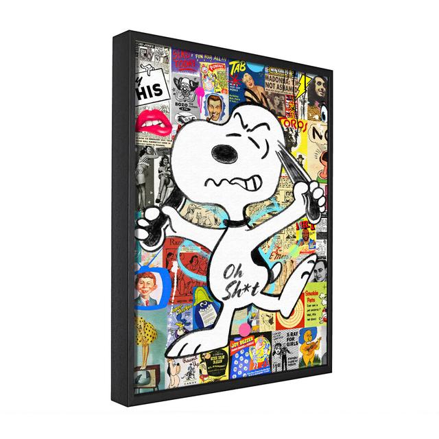 Angry Snoopy - Single Picture Frame Art Prints Rosalind Wheeler Size: 106.6cm H x 66cm W x 10cm D, Format: Black Framed Canvas on Productcaster.