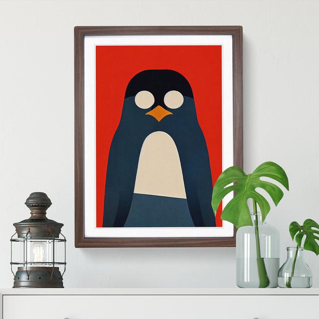 Penguin Abstract Art No.4 - Picture Frame Graphic Art Marlow Home Co. Frame Colour: Walnut Framed, Size: 46cm H x 34cm W x 2cm D on Productcaster.