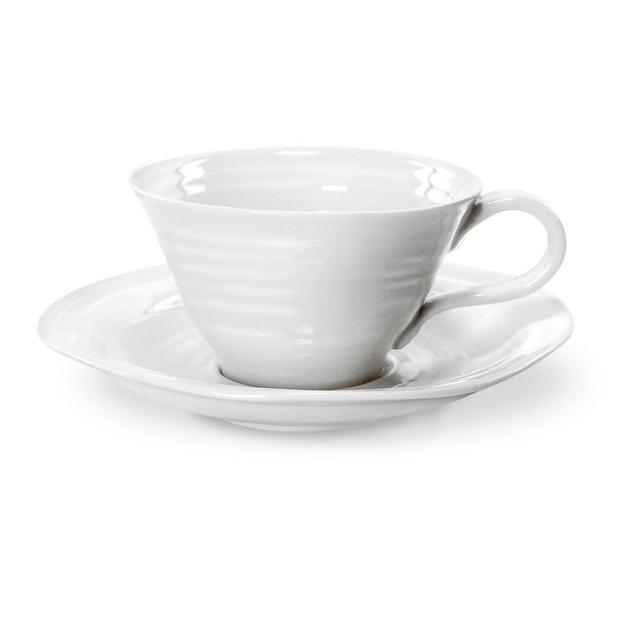 Sophie Conran Portmeirion Teacup & Saucer, White (Set of 4) Portmeirion on Productcaster.