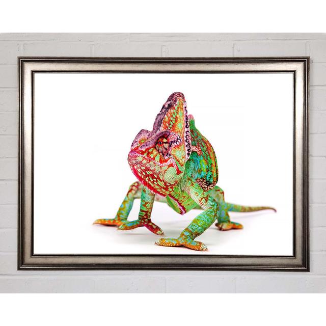 Chameleon Walk Framed Print Ebern Designs Size: 21cm H x 29.7cm W x 1.5cm D, Format: Gunmetal Framed Paper on Productcaster.