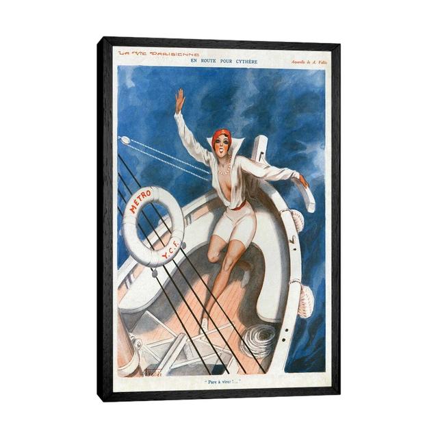 1920s La Vie Parisienne Magazine Plate - Graphic Art Print on Canvas Corrigan Studio Size: 66.04cm H x 45.72cm W x 3.81cm D, Format: Black Framed on Productcaster.