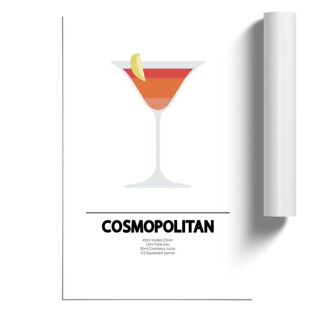 Cosmopolitan Cocktail - Unframed Graphic Art East Urban Home Size: 84cm H x 59cm W x 0.1cm D on Productcaster.