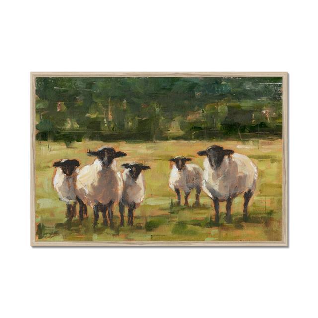 Sheep Family I by Ethan Harper - Wrapped Canvas Painting Foundstone Size: 65cm H x 95cm W, Format: Natural Wood Framed Paper Print on Productcaster.