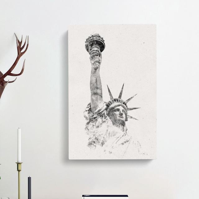 Statue Of Liberty In New York City Abstract - Wrapped Canvas Painting East Urban Home Size: 76cm H x 50cm W x 3cm D on Productcaster.