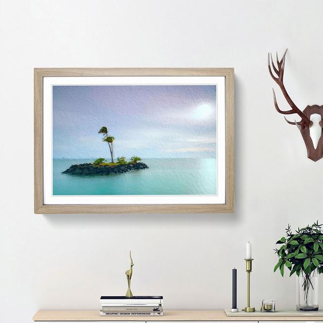 Kahala Beach Island in Honolulu Hawaii - Picture Frame Painting Print East Urban Home Frame Option: Oak Framed, Size: 36cm H x 48cm W x 2cm D on Productcaster.