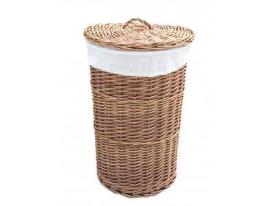 Round Lining Wicker Laundry Bin August Grove Size: Small (50cm H x 33cm W x 33cm D), Colour: Light Steamed on Productcaster.