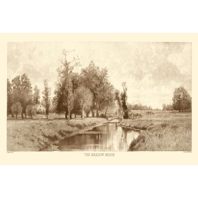 The Meadow Brook Sepia - Wrapped Canvas Art Prints August Grove Size: 51cm H x 76cm W on Productcaster.