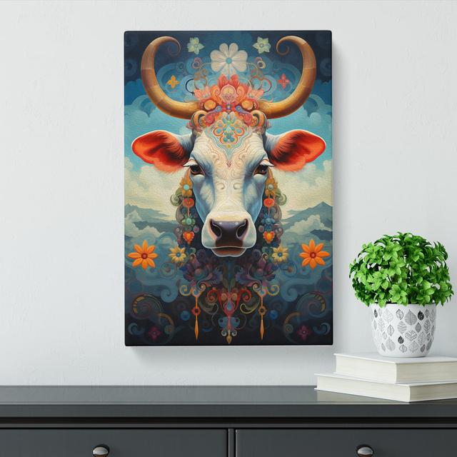 Cow Symbolism - Art Prints on Canvas Brambly Cottage Size: 50cm H x 35cm W x 3cm D on Productcaster.